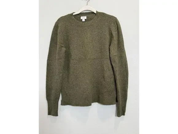 J.Crew Super Soft Olive Green Crew Neck Sweater - Women Small - Picture 2 of 5